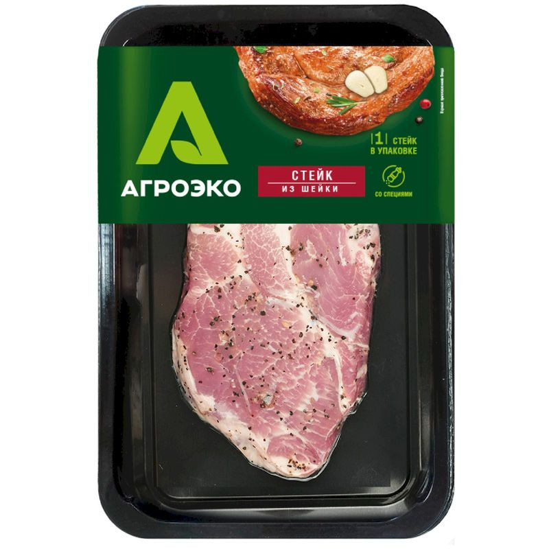 Изображение товара Стейк из шейки Агроэко охлаждённый 240г - мясной продукт из свинины