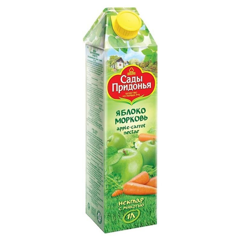 Изображение товара Сок морковно-яблочный с мякотью Сады Придонья 1л восстановленный натуральный напиток