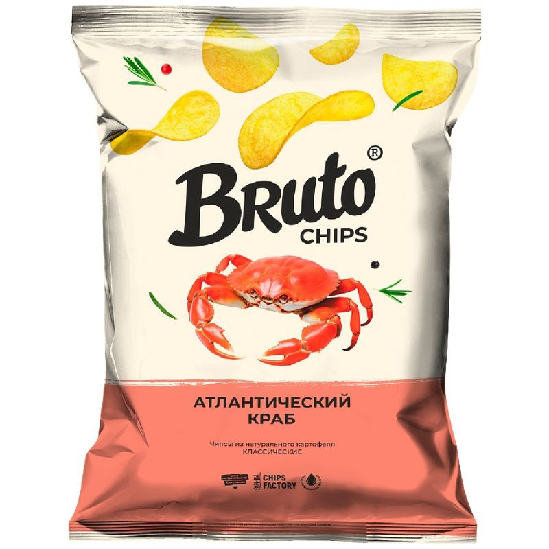 Изображение товара Чипсы Bruto из натурального картофеля со вкусом краба 120г