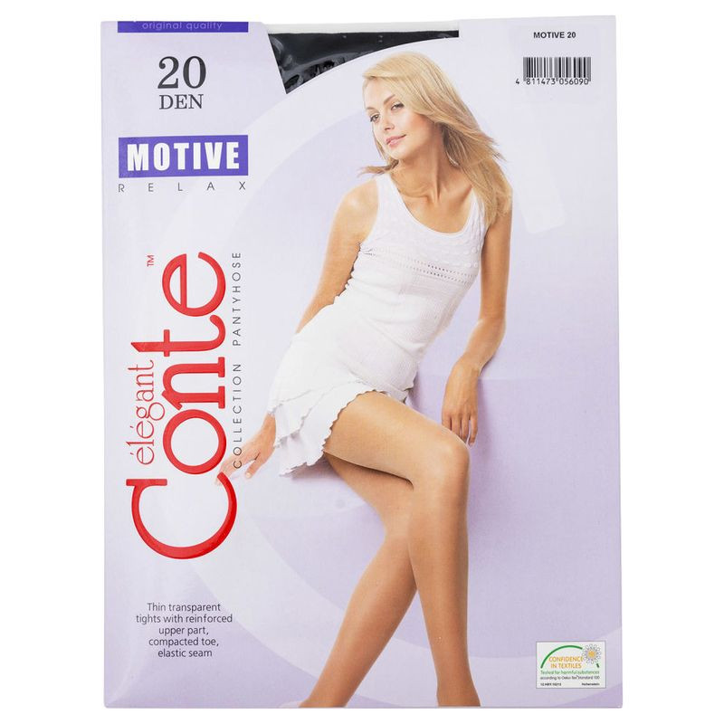 Изображение товара Колготки Conte Elegant Motive 20 Nero черные размер 5 Полиамид эластан