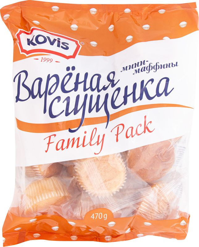 Изображение товара Мини-маффины Kovis с варёной сгущёнкой 470г - сладкое лакомство из России