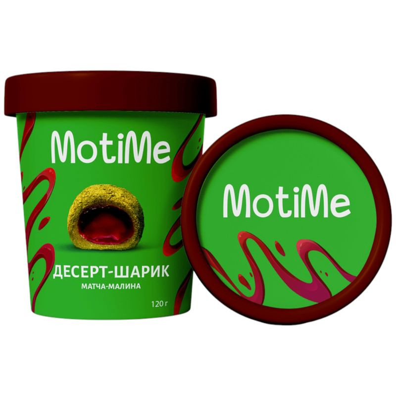 Изображение товара Десерт-шарик Motime Матча-малина замороженный 120г натуральный вкус