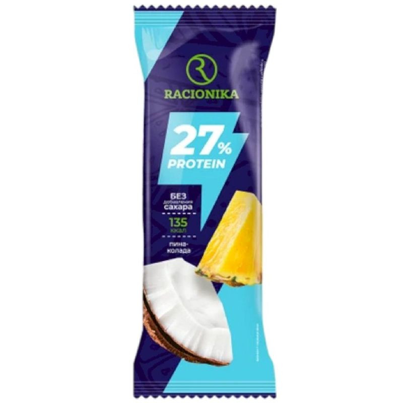 Изображение товара Высокобелковый батончик Racionika Protein Пина колада 45 г натуральный перекус