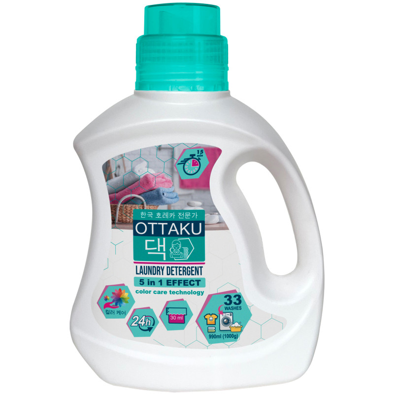 Изображение товара Гель Ottaku 5in1 Effect для стирки цветного белья, 990мл