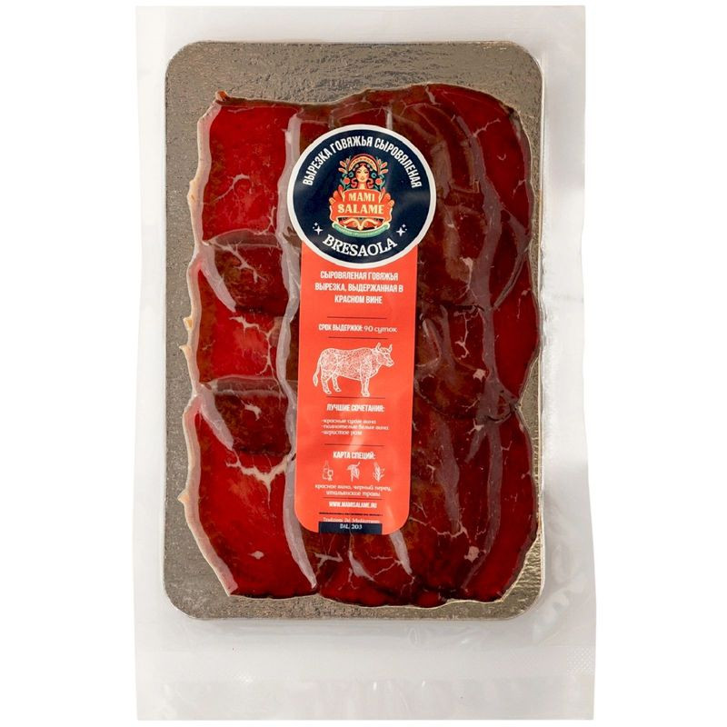 Изображение товара Мясная сыровяленая вырезка Mami Salame Bresaola говядина 100г