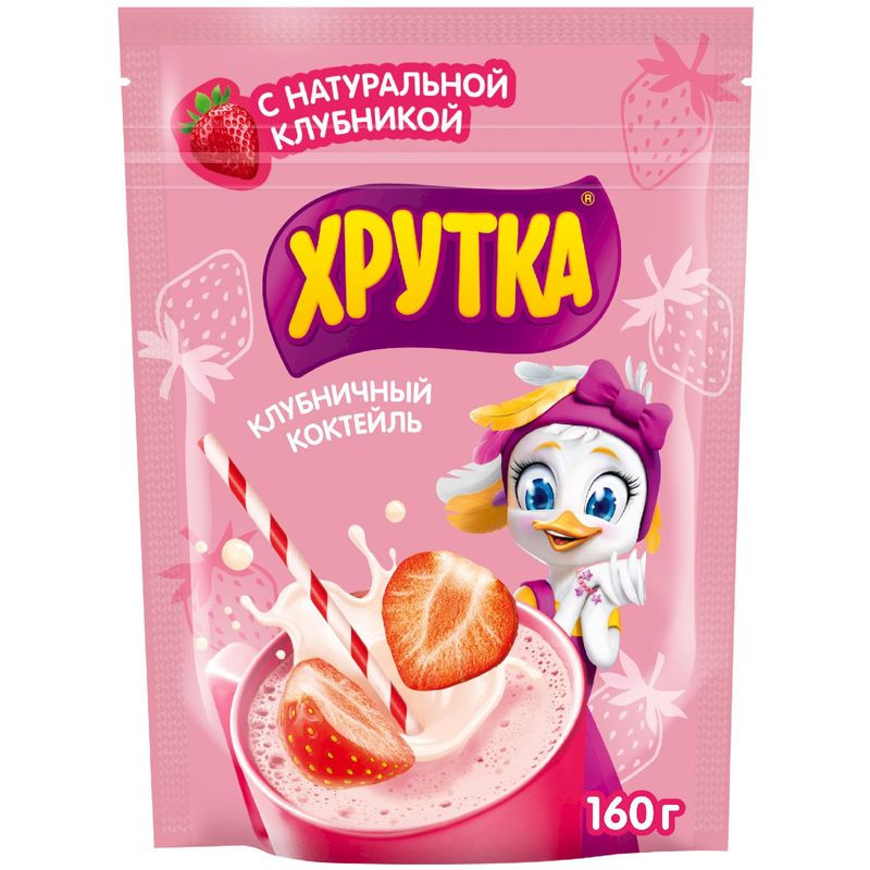 Изображение товара Смесь для коктейля Хрутка клубничная детская 160г