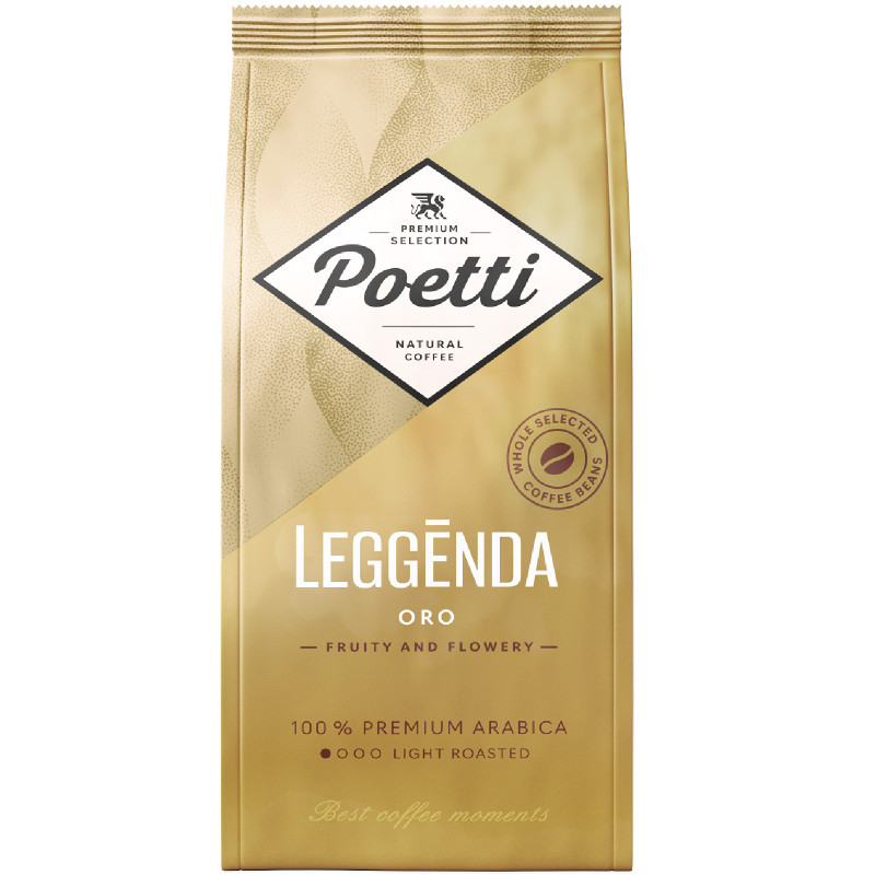 Изображение товара Кофе Poetti Leggenda Oro натуральный жареный в зернах, 250г