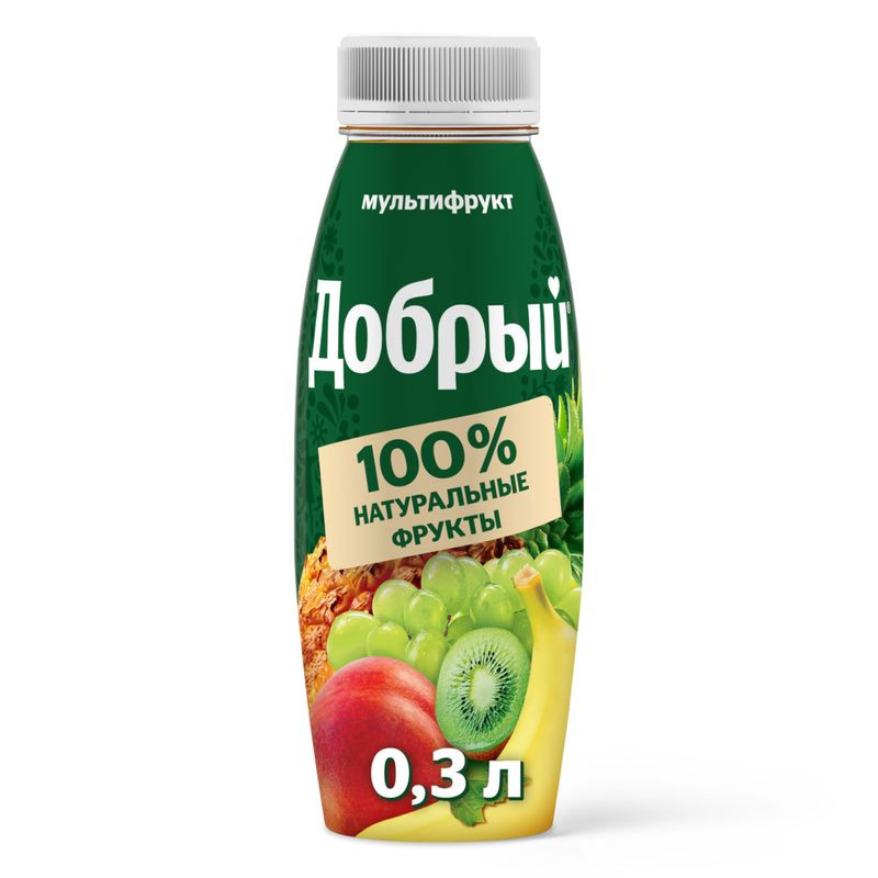 Изображение товара Нектар Добрый мультифрукт с витамином А 300мл - натуральный фрукто-ягодный напиток