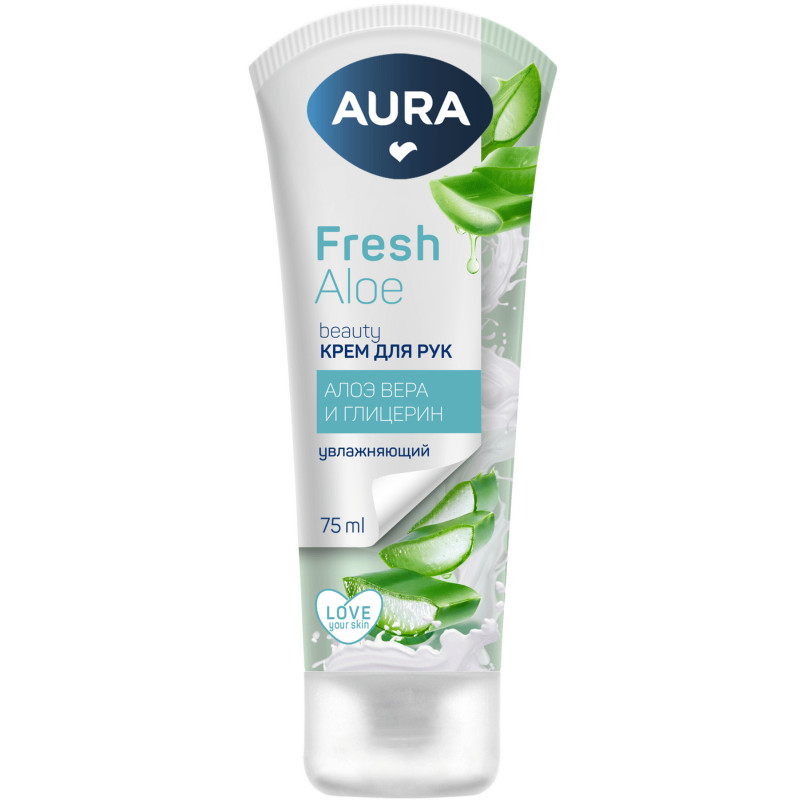 Изображение товара Крем Aura Beauty Увлажняющий с глицерином и экстрактом Алоэ Вера для рук, 75мл