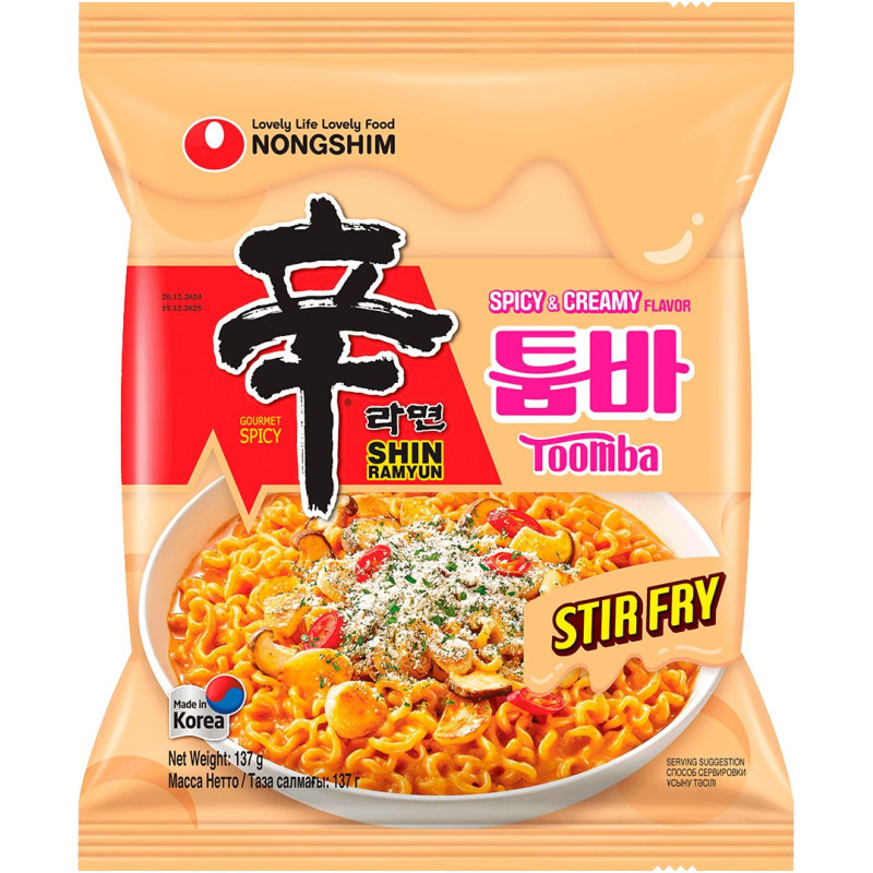 Изображение товара Лапша Nongshim Шин Рамен Toomba с сырно-сливочным вкусом острая, 137г
