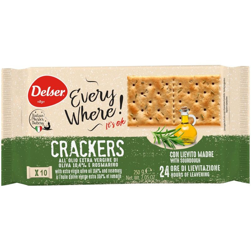 Изображение товара Крекеры Delser с оливковым маслом и розмарином, 250 г - вкусный и полезный снек