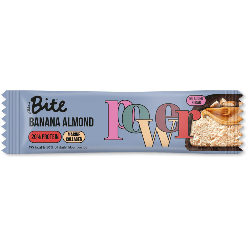 Изображение товара Батончик Take A Bite Банан-миндаль протеиновый глазированный, 50г