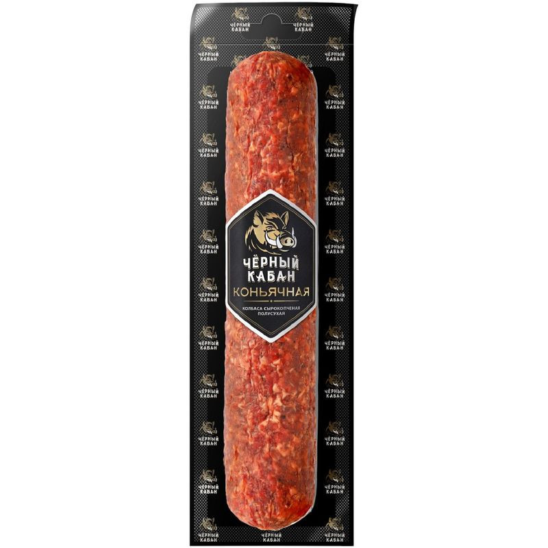 Изображение товара Колбаса Чёрный Кабан Коньячная сырокопчёная полусухая 450 г