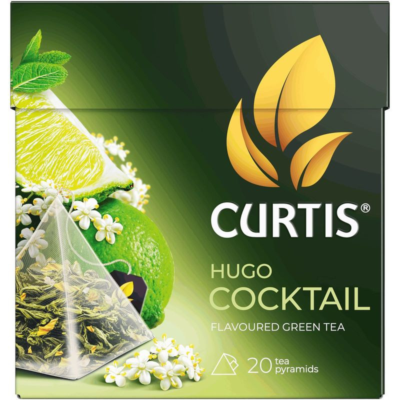 Изображение товара Чай Curtis Hugo Cocktail зелёный в пирамидках, 20х1.8г