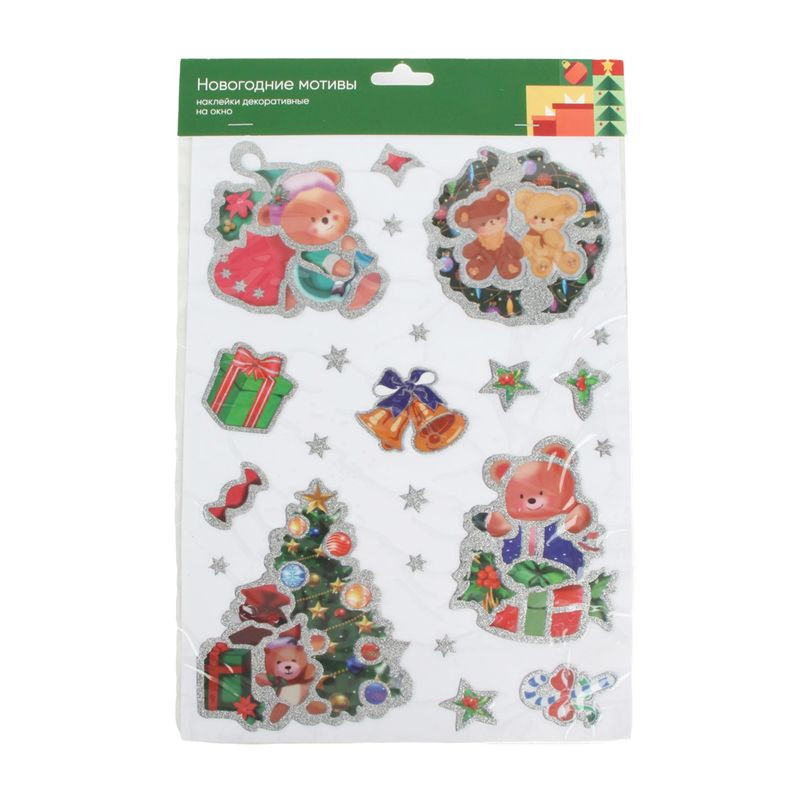 Изображение товара Декоративные новогодние наклейки на окно Маркет  на холстах и стеклах