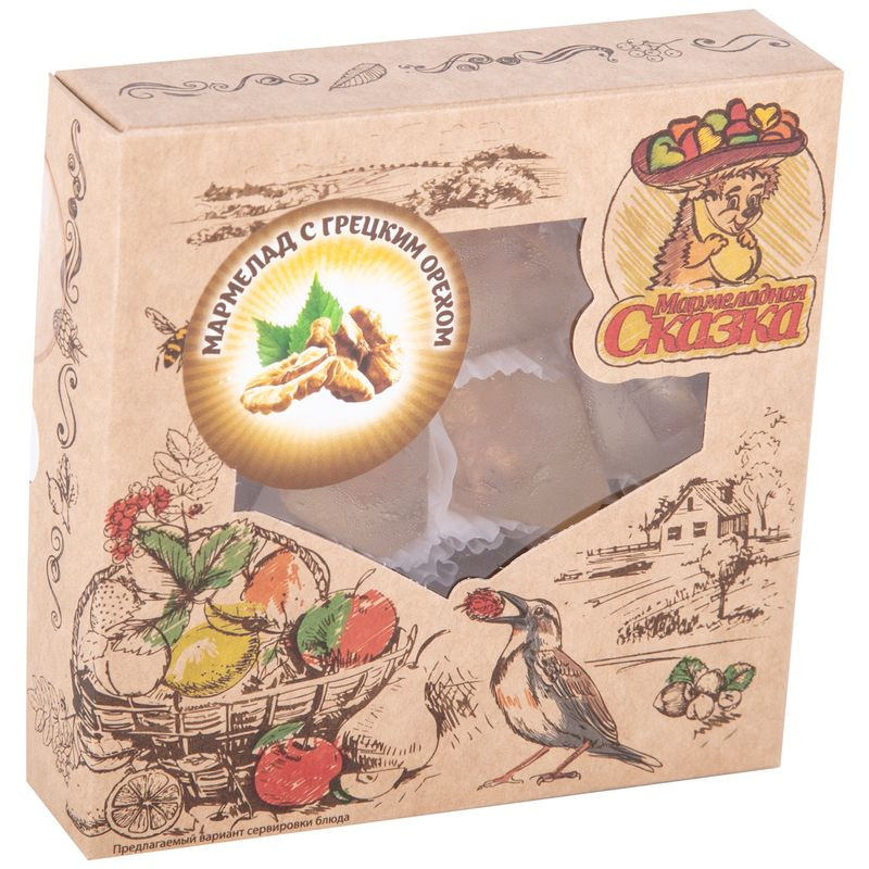 Изображение товара Мармелад желейный с грецким орехом Мармеладная Сказка 200г
