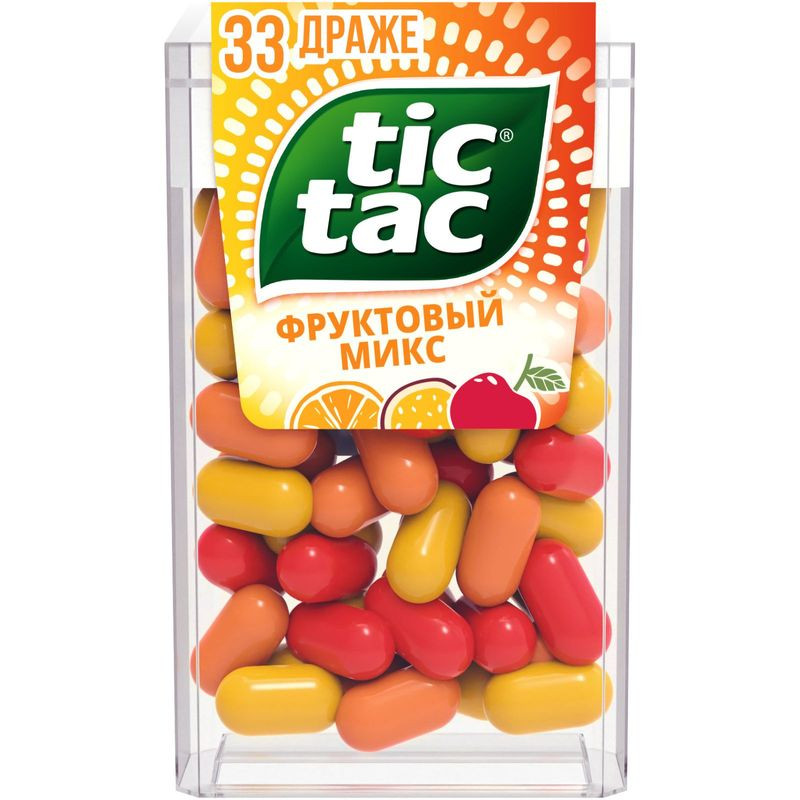 Изображение товара Драже Tic Tac Фруктовый Микс 16 г - освежающие конфеты без начинки