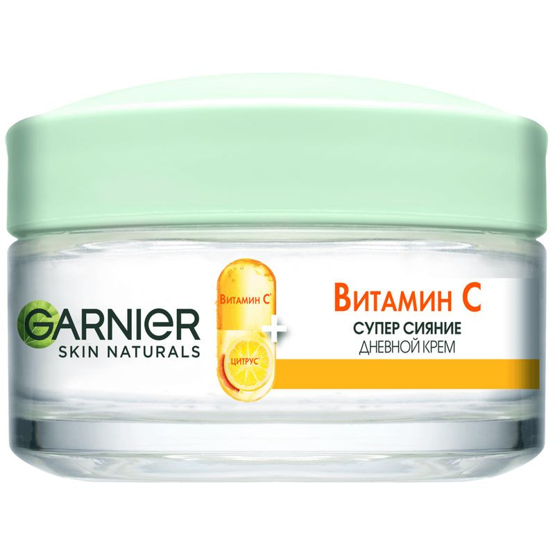 Изображение товара Крем Garnier Витамин C Супер сияние дневной для лица 50 мл увлажняющий и освежающий
