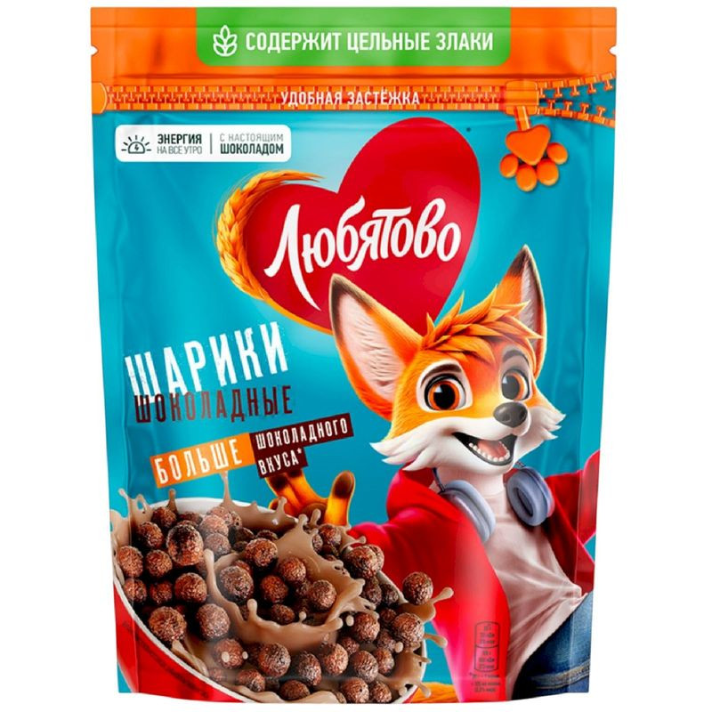 Изображение товара Завтраки Любятово Шарики шоколадные готовые 200 г для завтрака и перекуса