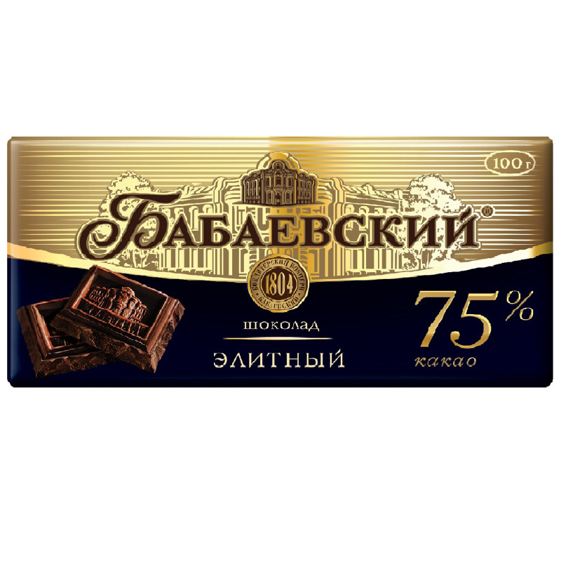 Изображение товара Шоколад горький Бабаевский Элитный 75%, 90г
