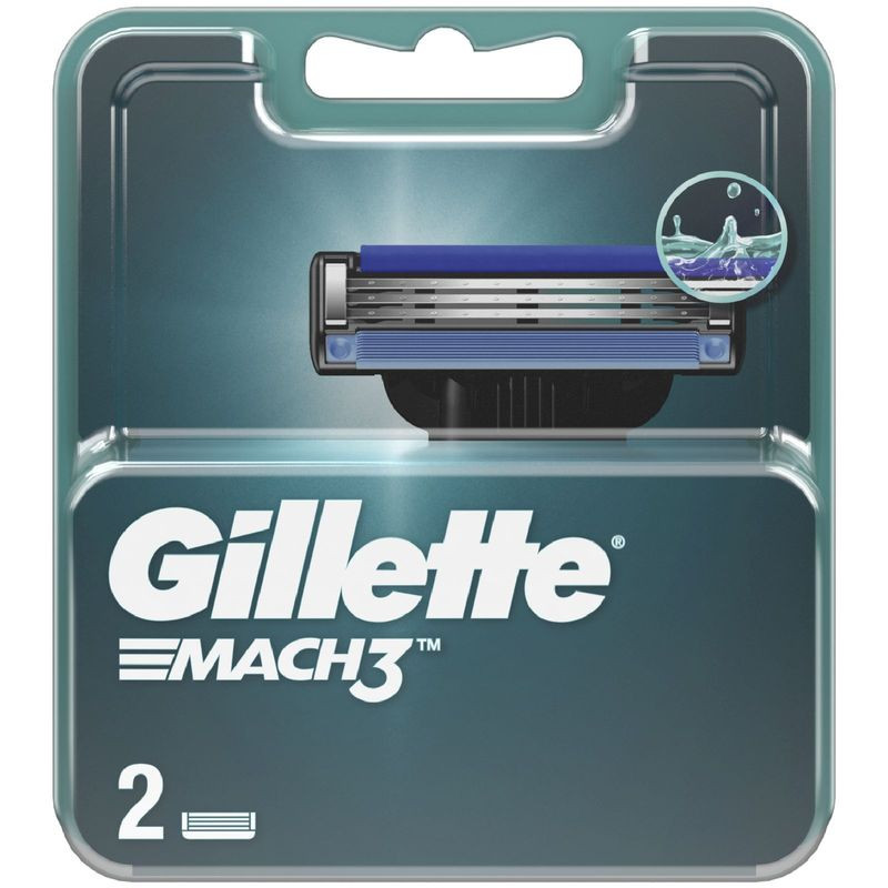 Изображение товара Кассеты для бритья Gillette Mach 3 2 шт - сменные лезвия для гладкого бритья