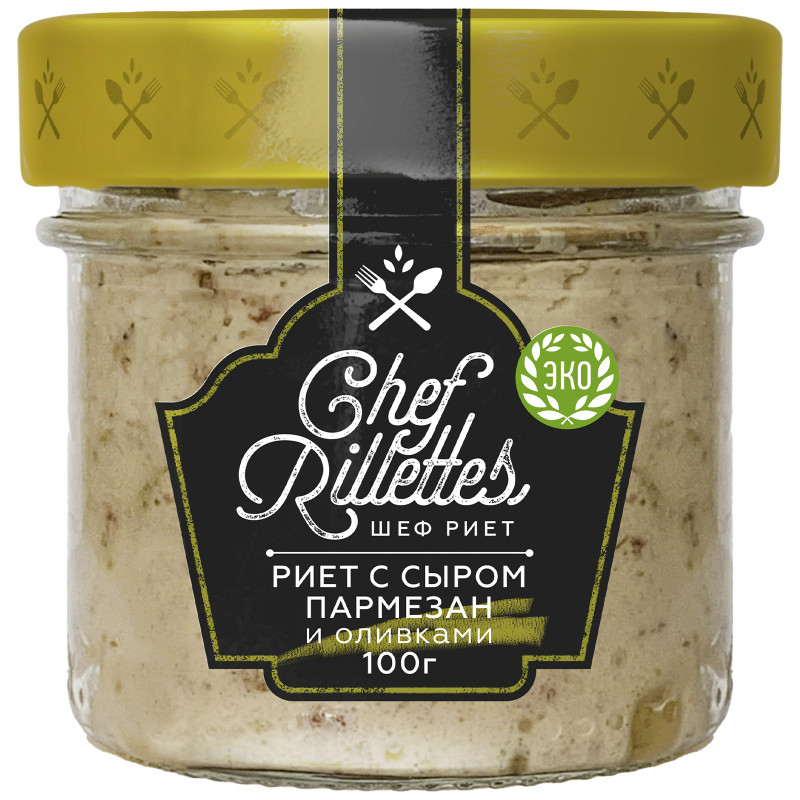Изображение товара Риет Путина Chef Rillettes из икры трески тихоокеанской с оливками и сыром пармезан, 100г