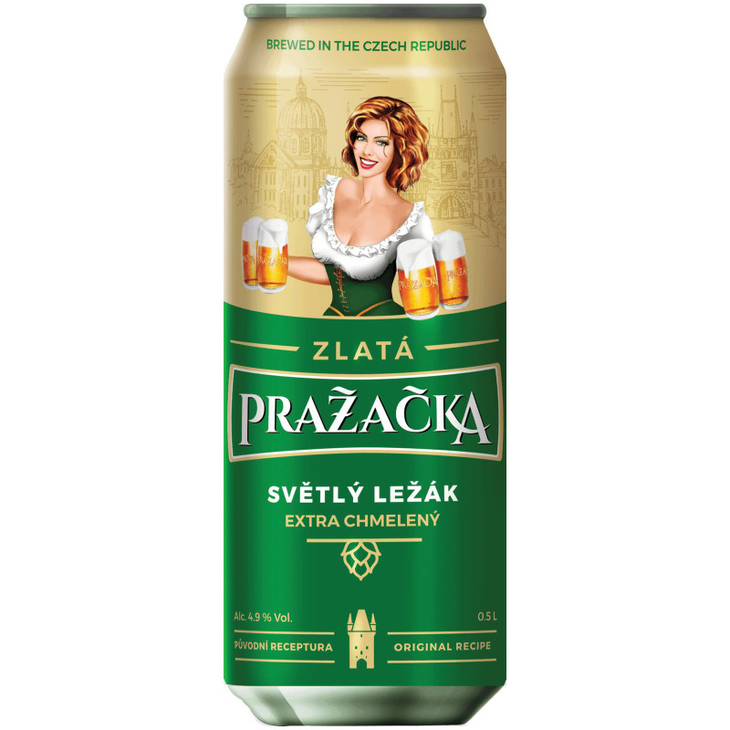 Изображение товара Пиво Prazacka Злата светлое 4.9%, 500мл