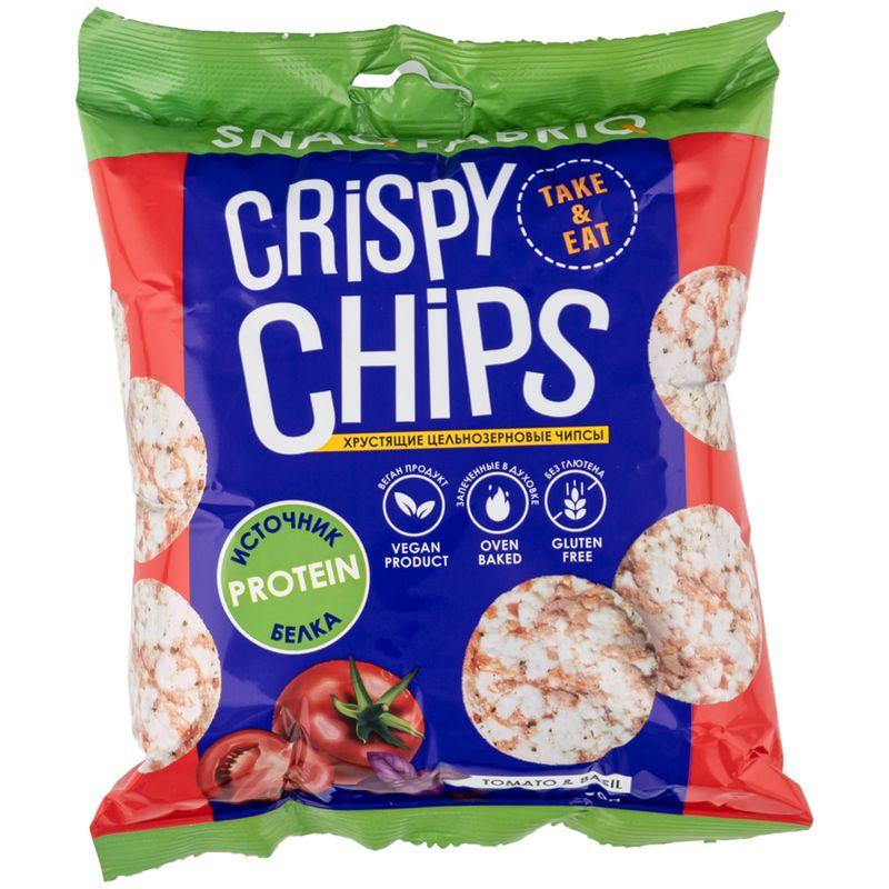 Изображение товара Чипсы Snaq Fabriq Томат и базилик 50 г вкусная закуска для перекуса