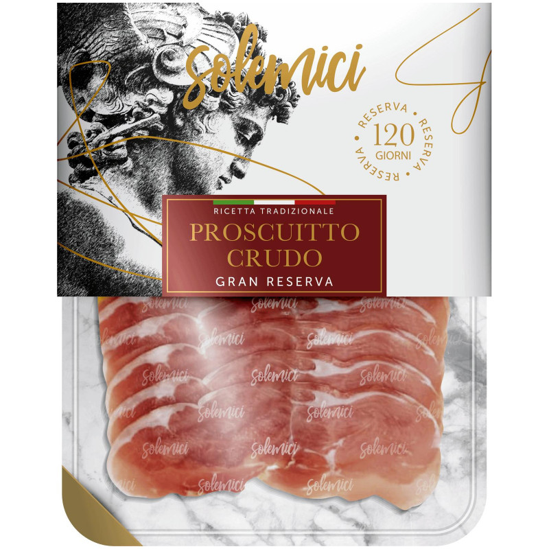 Изображение товара Свинина Solemici Prosciutto Crudo сыровяленая категории А нарезка, 100г