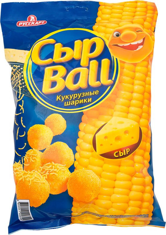 Изображение товара Кукурузные шарики СырBall со вкусом сыра 140 г - вкусные снэки для перекуса