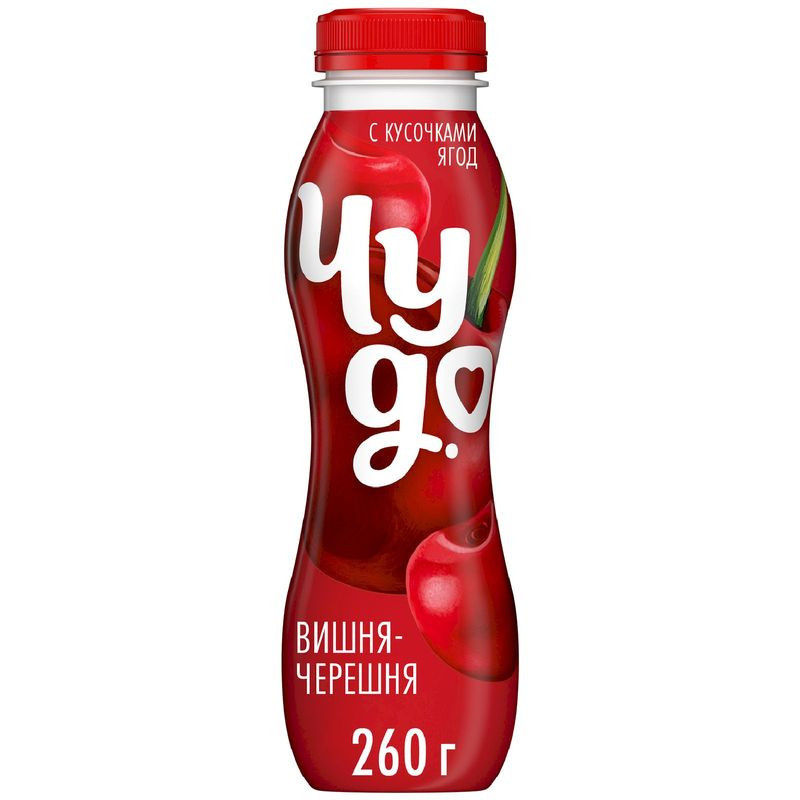 Изображение товара Питьевой йогурт Чудо Вишня-черешня 1.9% 260 г Россия