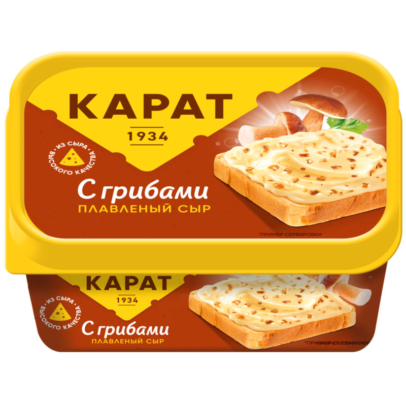 Изображение товара Сыр плавленый Карат+ Сливочный с грибами 45%, 400г