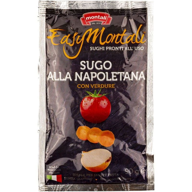 Изображение товара Томатный соус Easy Montali Наполетана 90 мл - натуральный итальянский соус для пасты и пиццы