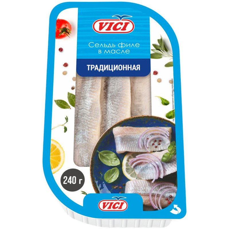 Изображение товара Сельдь Vici филе традиционное, 240г