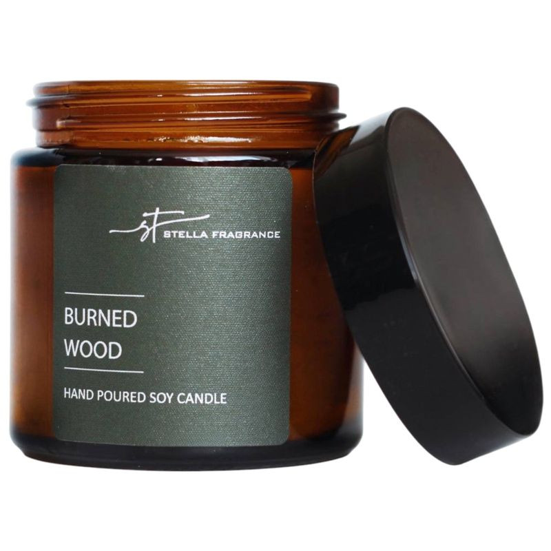 Изображение товара Ароматическая свеча Stella Fragrance Burned Wood 90г с древесным ароматом