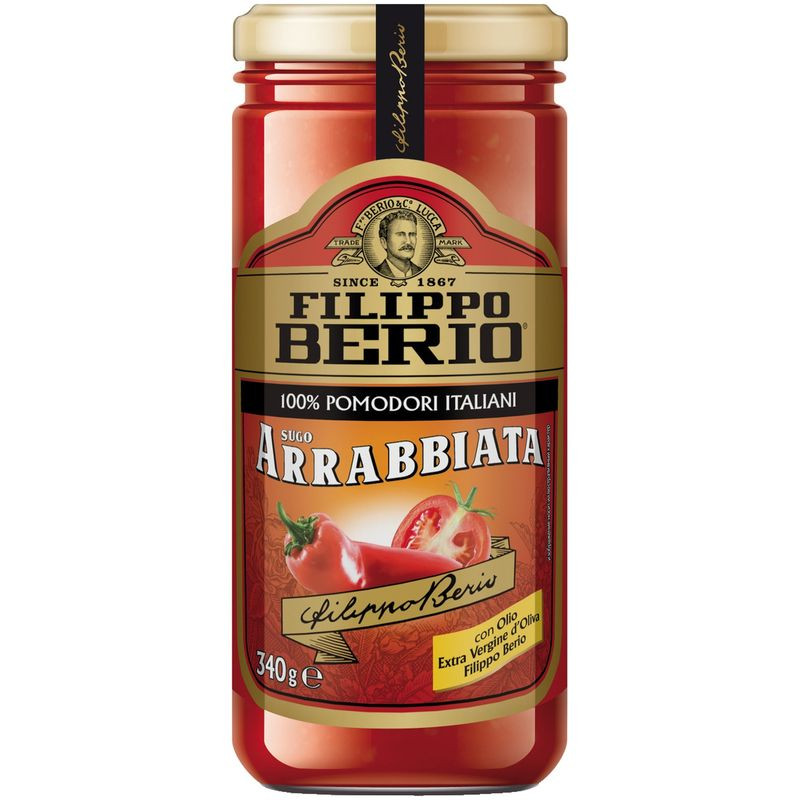 Изображение товара Соус Arrabbiata томатный Filippo Berio 340 г для пасты острый
