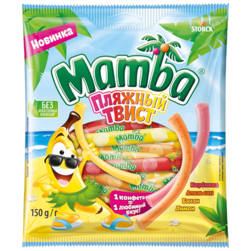 Изображение товара Конфеты Mamba Пляжный твист жевательные ассорти вкусов 150г