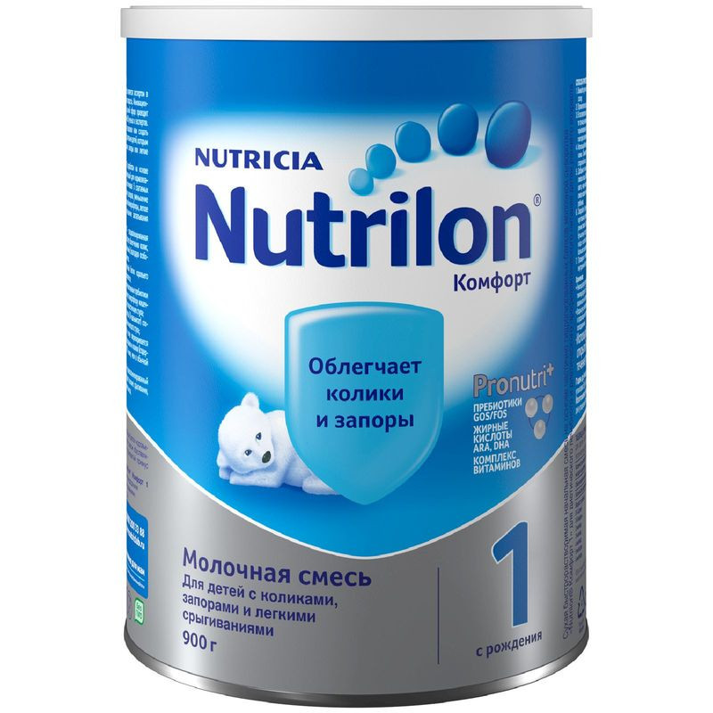 Изображение товара Смесь Nutrilon 1 Комфорт с рождения для новорожденных 900г