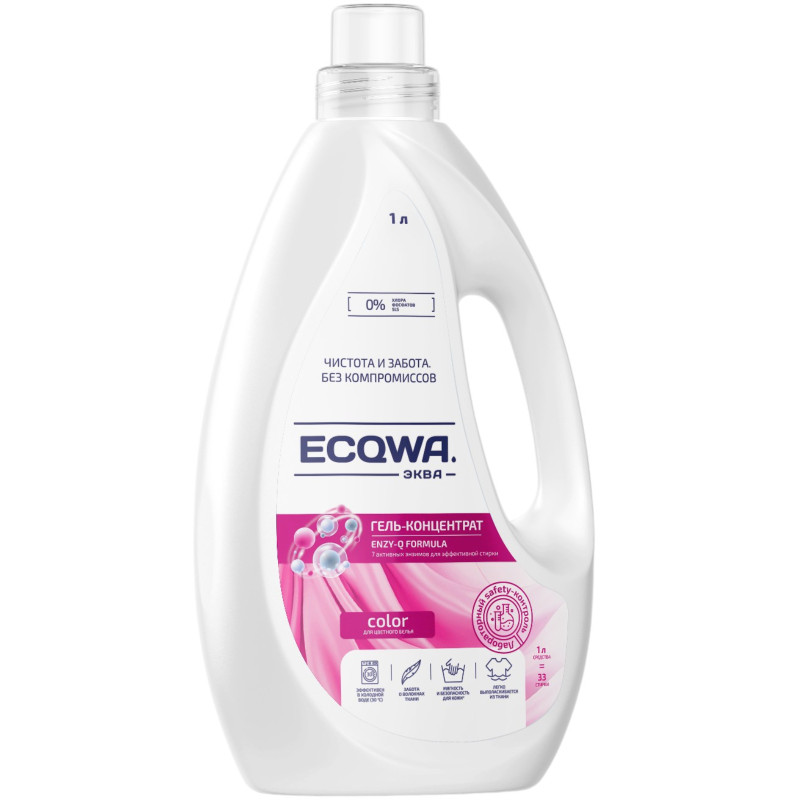 Изображение товара Гель-концентрат Ecqwa Smart Fox Color для стирки, 1л