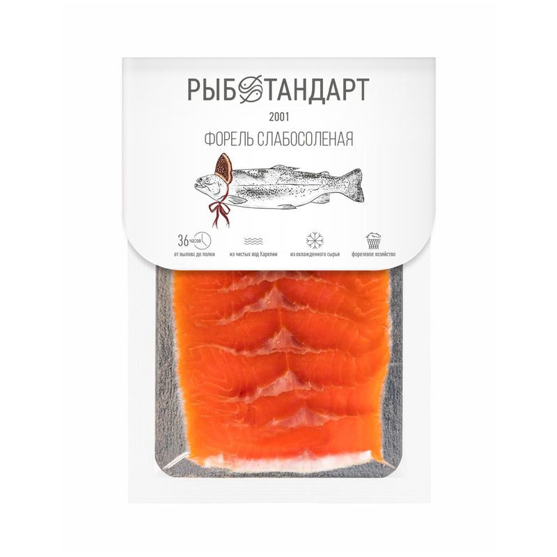 Изображение товара Форель Рыбстандарт филе-ломтики слабосоленая 100 г