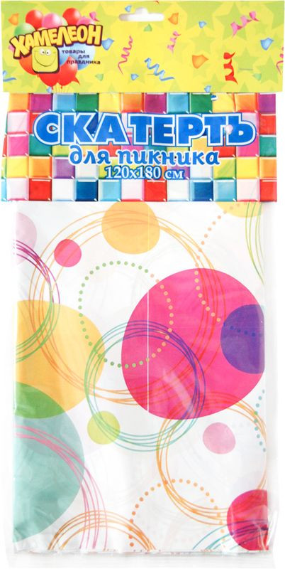 Изображение товара Скатерть Хамелеон для пикника 120х180см полиэтилен яркая ассортимент