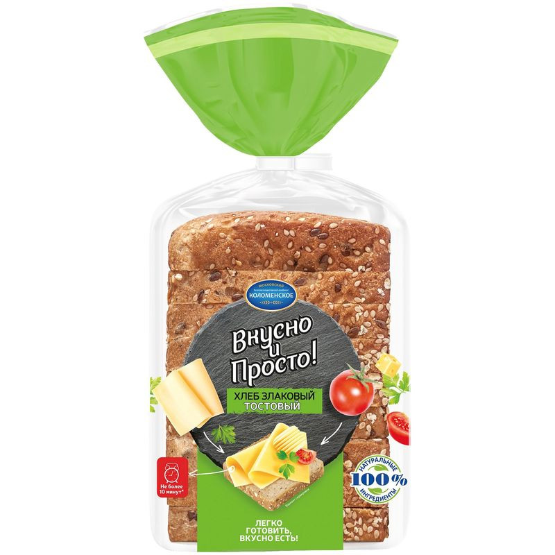 Изображение товара Хлеб Коломенское злаковый тостовый нарезка 250г