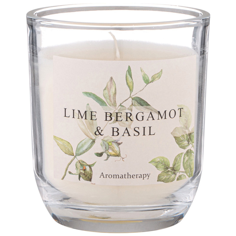 Изображение товара Ароматическая свеча Lefard Lime Bergamot&Basil, 7.5х8.5 см, ароматизация в стакане