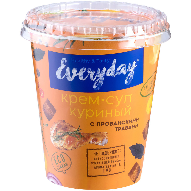 Изображение товара Крем-суп Everyday быстрого приготовления Куриный с прованскими травами и бородинскими сухариками, 32г