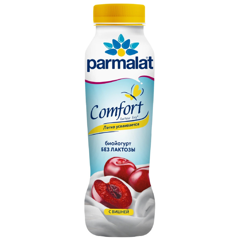 Изображение товара Биойогурт Parmalat с вишней обогащенный бифидобактериями безлактозный 1.5%, 290г