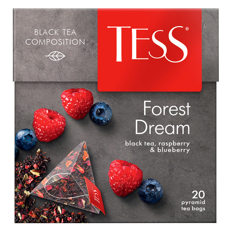 Изображение товара Чай Tess Forest Dream чёрный в пирамидках, 20х1.8г