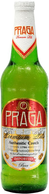 Изображение товара Пиво Praga Premium Pils фильтрованное светлое 4.7% 500мл