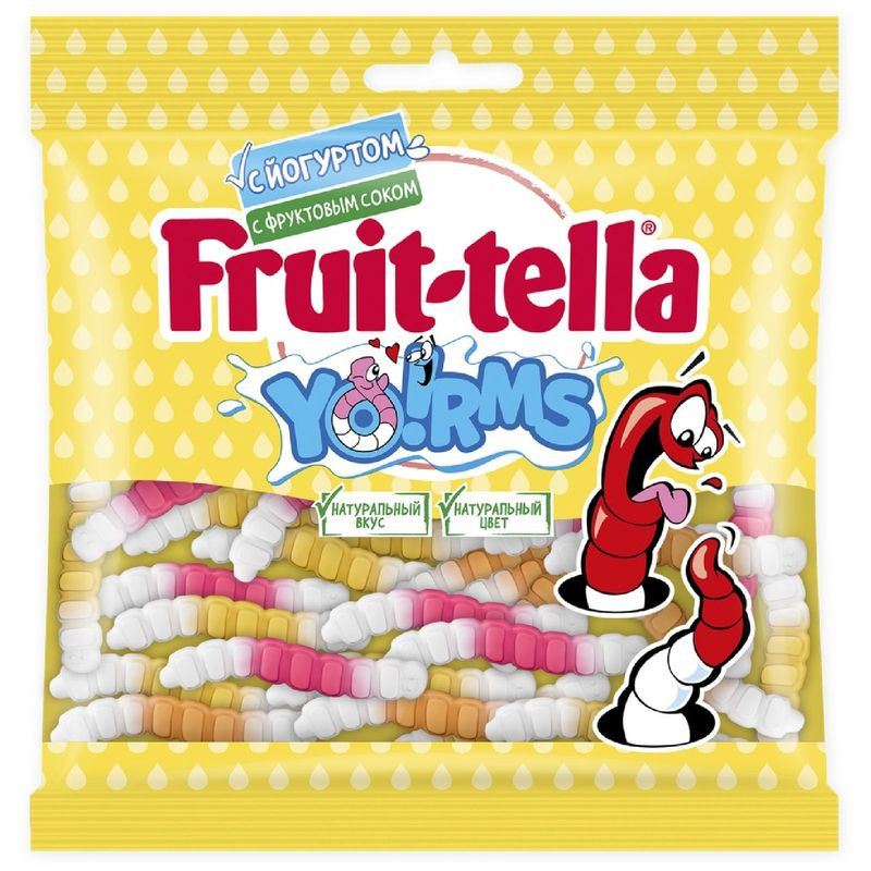 Изображение товара Мармелад Fruittella Yo!rms жевательный сливки 138г удобные червячки