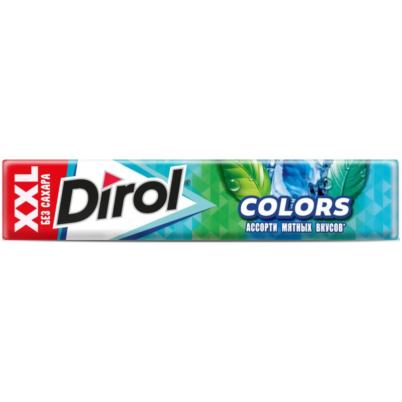 Изображение товара Жевательная резинка Dirol Colors XXL ассорти мятных вкусов без сахара, 19г