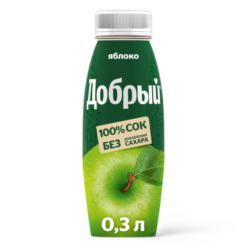 Изображение товара Натуральный яблочный сок Добрый 300мл без сахара Россия